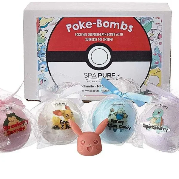 Bath Fizzy with Surprise Toy: Poke-Bomb Bath Fizzy, 6 (5 oz), Great for Bubble Baths, Perfect for Girls and Boys