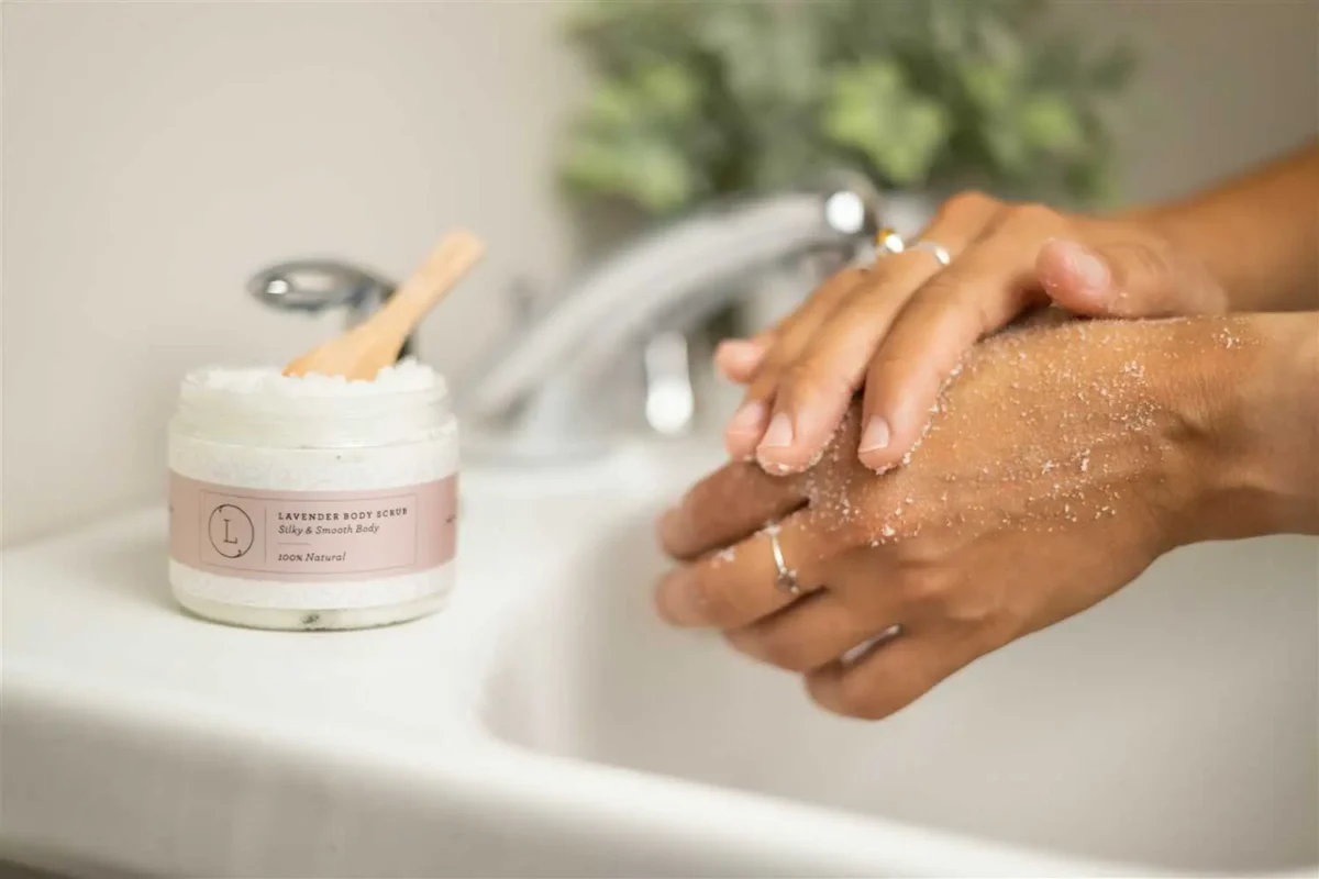 Natural Body Scrub, Lavender Body Salt Scrub - Image 2