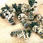 White Sage & Copal Smudge Stick with Eucalyptus, White Tallow Berries, 4" - Image 4
