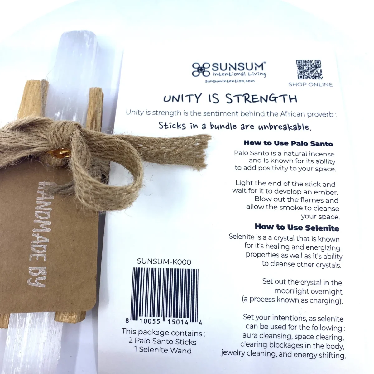 Uplifting Bundle, Palo Santo & Selenite Wand - Soothing Aromas & Positive Energy - Image 2