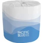 Pacific Blue Select Standard-Roll Embossed Toilet Paper - 2 Ply - 4" x 4.05" - 550 Sheets/Roll - White - 40 / Carton - Image 2