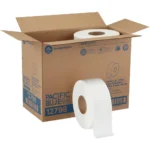 Pacific Blue Basic Jumbo Jr. High-Capacity Toilet Paper - 2 Ply - 3.50" x 1000 ft - White - Fiber - 8 / Carton - Image 6