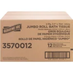 Genuine Joe Jumbo Jr Dispenser Bath Tissue Roll - 2 Ply - 3.30" x 700 ft - 8.88" Roll Diameter - White - Fiber - 12 / Carton - Image 5