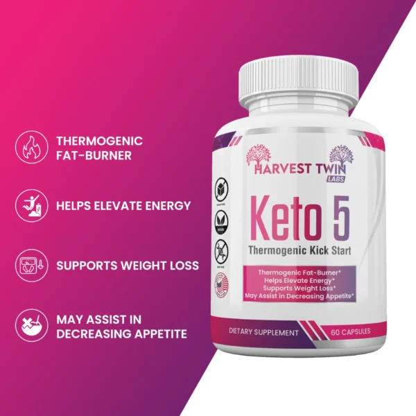 Keto 5 (Best Seller Blend) - Boost Metabolism, Burn Fat, and Achieve Weight Loss