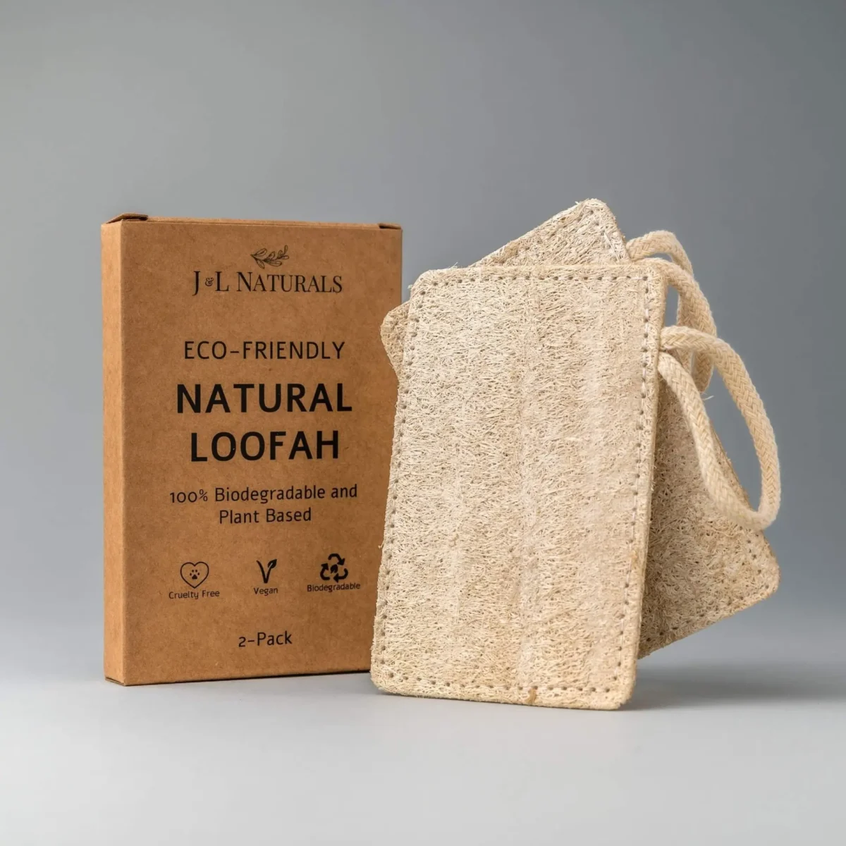 Natural Loofah Pad 2-Pack - Image 1