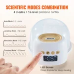 VEVOR Breast Pump, Wearable Electric Breast Pumps Hands Free, 4 Mode & 12 Levels, 300mmHg Strong Suction, Ultra-Quiet Rechargeable Portable Breastfeeding Pump with LED Display, 24mm Insert/28mm Flange - Image 3