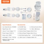 VEVOR Breast Pump, Wearable Electric Breast Pumps Hands Free, 4 Mode & 12 Levels, 300mmHg Strong Suction, Ultra-Quiet Rechargeable Portable Breastfeeding Pump with LED Display, 24mm Insert/28mm Flange - Image 6
