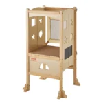 VEVOR Tower Step Stool, Foldable Toddler Kitchen Stool Helper, 3-Level Adjustable Height Toddler Step Stools with Safety Net, Solid Wood Kids Standing Tower Learning Stool for Kitchen Bedroom Bathroom - Image 8