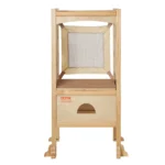 VEVOR Tower Step Stool, Foldable Toddler Kitchen Stool Helper, 3-Level Adjustable Height Toddler Step Stools with Safety Net, Solid Wood Kids Standing Tower Learning Stool for Kitchen Bedroom Bathroom - Image 10