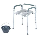 VEVOR Commode Chair, Bedside Commode with Padded Seat and Arms, 7-Level Adjustable Height, 5.8L Removable Bucket, Easy to Assemble, 350 LBS Capacity, Raised Toilet Seat for Adults Seniors - Image 9