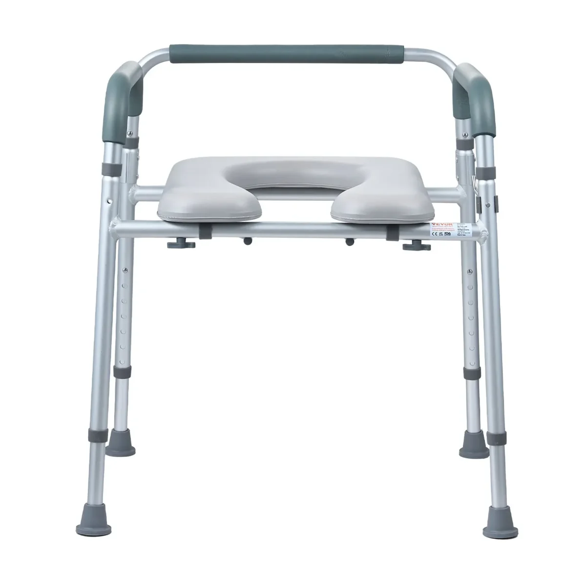 VEVOR Commode Chair, Bedside Commode with Padded Seat and Arms, 7-Level Adjustable Height, 5.8L Removable Bucket, Easy to Assemble, 350 LBS Capacity, Raised Toilet Seat for Adults Seniors - Image 10