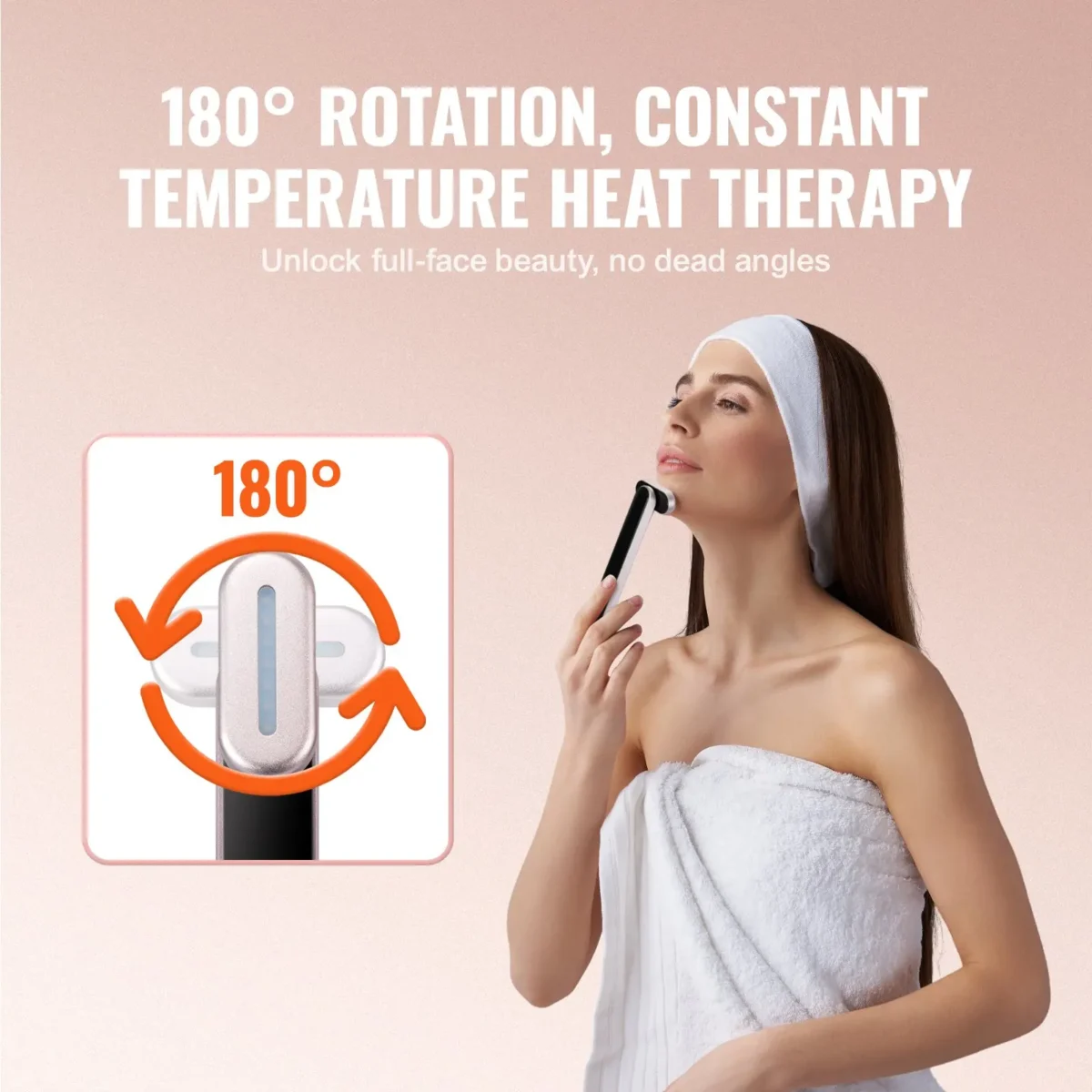 VEVOR Red Light Therapy Wand for Face and Neck, 3-in-1 LED Facial Wand Red Light Therapy Device with Heating Therapy| Vibrating Facial Massage, Portable LED Beauty Wand - Image 4