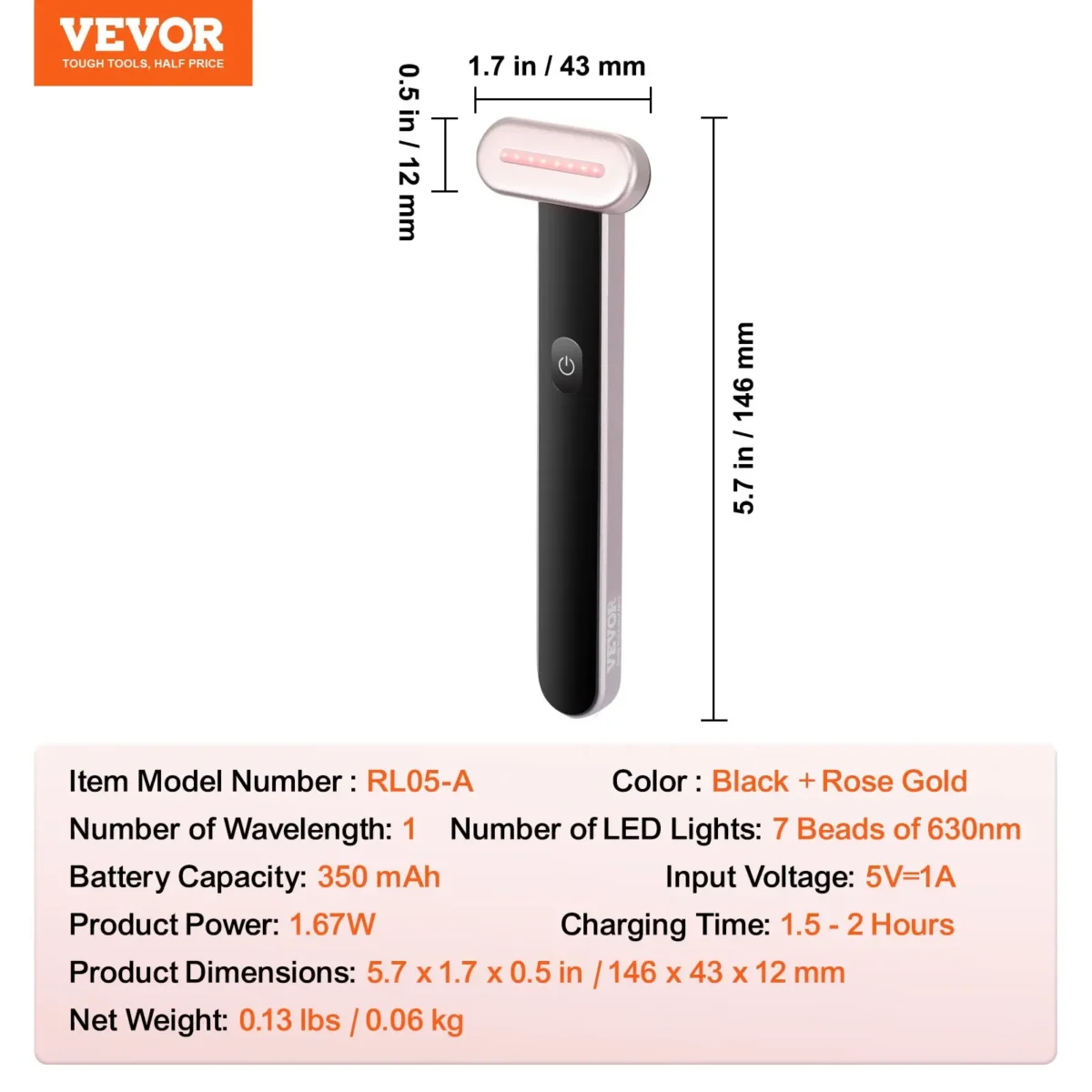 VEVOR Red Light Therapy Wand for Face and Neck, 3-in-1 LED Facial Wand Red Light Therapy Device with Heating Therapy| Vibrating Facial Massage, Portable LED Beauty Wand - Image 6
