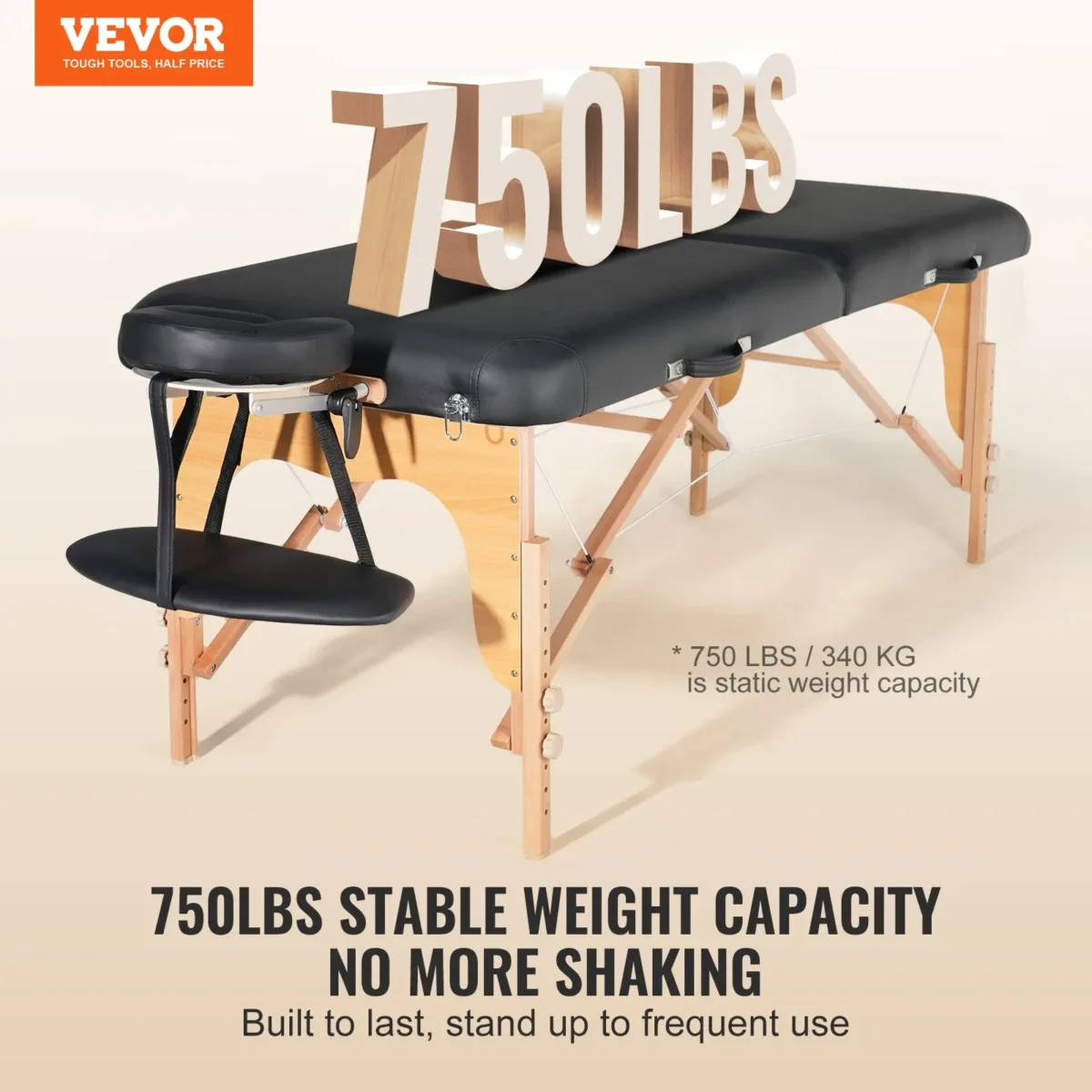 VEVOR Professional Wide Massage Table 30" W, Heavy Duty Folding Massage Table, 8-Level Height Adjustable Facial Salon Tattoo Bed, Portable Spa Table with Headrest, Hand Pallet & Carrying Bag, 750LBS - Image 11