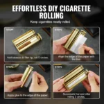 VEVOR Cigarette Rolling Machine, Solid Brass Cigarette Roller, Manual Tobacco Rolling Machine Fits Up to 70mm Paper, Vintage & Luxurious Gift for Father's Day, Birthday - Image 3