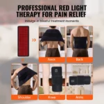 VEVOR Red Light Therapy Mat for Body, 400PCS 3-Chip LED Light Therapy Pad with Controller, 10Hz Pulse, 5-30 Min Timer, 660nm Red & 850nm Near Infrared Light Therapy Blanket for Pain Relief, Skin Healt - Image 5