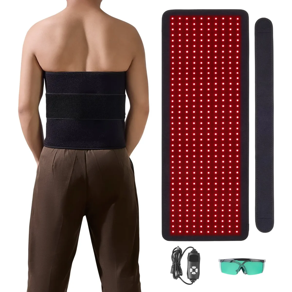 VEVOR Red Light Therapy Mat for Body, 400PCS 3-Chip LED Light Therapy Pad with Controller, 10Hz Pulse, 5-30 Min Timer, 660nm Red & 850nm Near Infrared Light Therapy Blanket for Pain Relief, Skin Healt - Image 8
