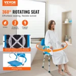 VEVOR Swivel Shower Chair 360 Degree, Adjustable Shower Seat with Pivoting Arms & Padded Bath Seat for Inside Shower or Tub, Non-Slip Rotating Bathtub Chair for Elderly Disabled, 300LBS Capacity - Image 11