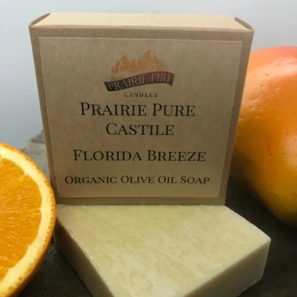 Florida Breeze Real Castile Organic Olive Oil Soap for Sensitive Skin - Dye Free - 100% Certified Organic Extra Virgin Olive Oil